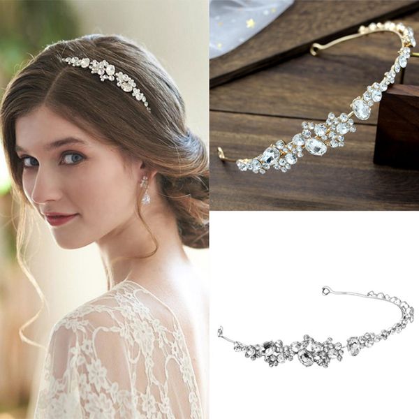

rhinestone hair hoop crown headwear wedding dress full dress accessories, Silver