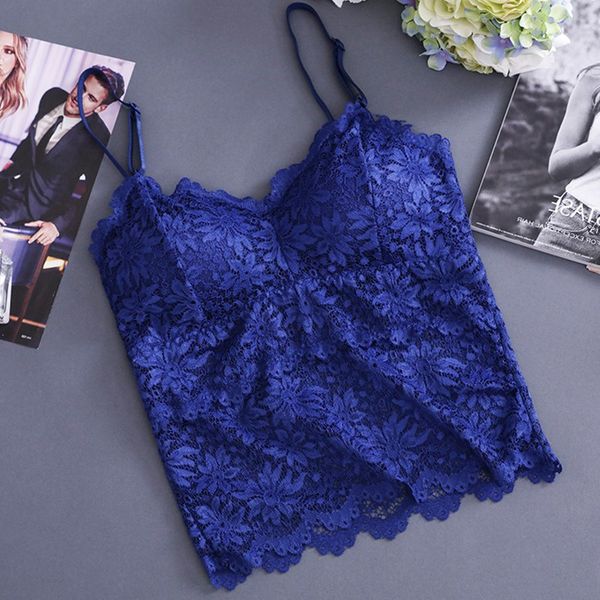 

2019 new crop women hollow out lace cami lace tube flower camisoles, Black;white
