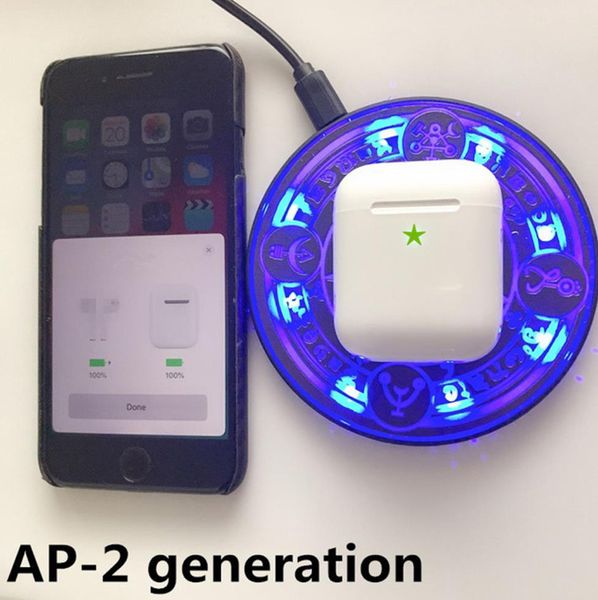 

New for alrpod w1 chip generation 2 bluetooth headphone tw tereo earphone earbud with pop up window upport wirele charging ca e
