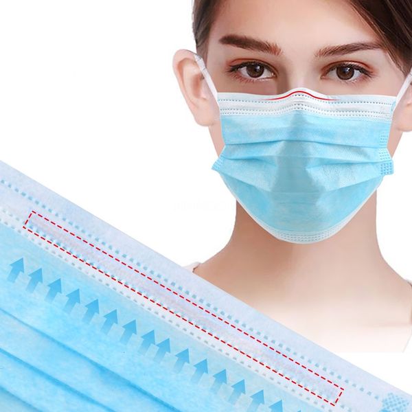 

dhl ship dust civil face non woven 3 layers earloop mouth mask masks breathable windshieldblue nuic