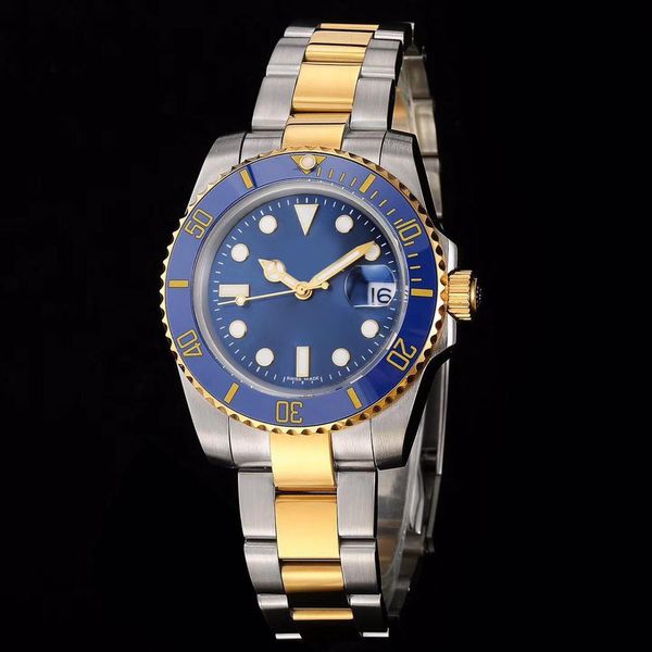 

2019 men's automatic mechanical watch 116613lb series 40mm blue dial 2813 automatic movement blue ceramic bezel, Slivery;brown