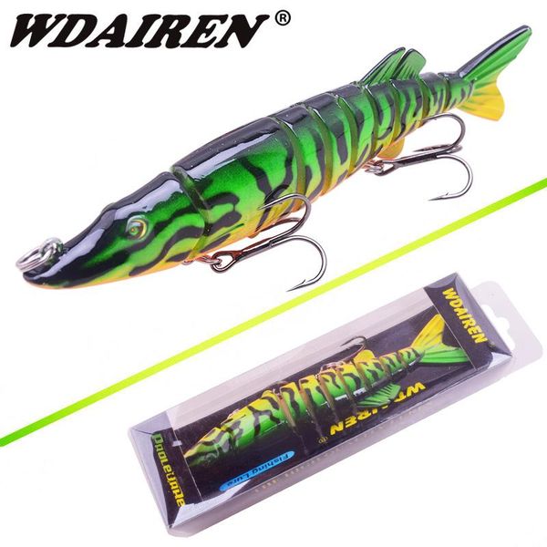 

1pcs 12.5cm 20g 9-segment swimbait pike wobblers crankbait fishing lure multi jointed artificial hard bait musky sinking isca cdoia