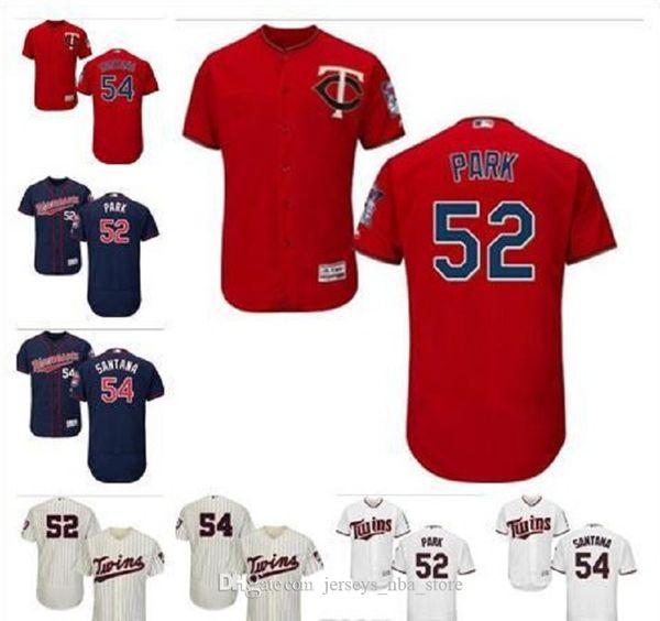 

custom men women youth twins jersey #52 byung-ho park 54 ervin santana home red blue white baseball jerseys, Blue;black