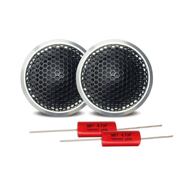 

silver aluminum 25mm asv silk dome tweeter car autoradio music audio speaker set full iron cover grill network car horn 120w