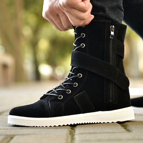 

2019 suede leather ankle boots men autumn men shoes casual waterproof motorcycle big size boots uij, Black