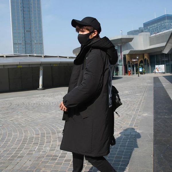 

m-5xl winter men's jacket thickening casual cotton jackets winter mid-long men parka brand clothing plus size xxxxxl, Black