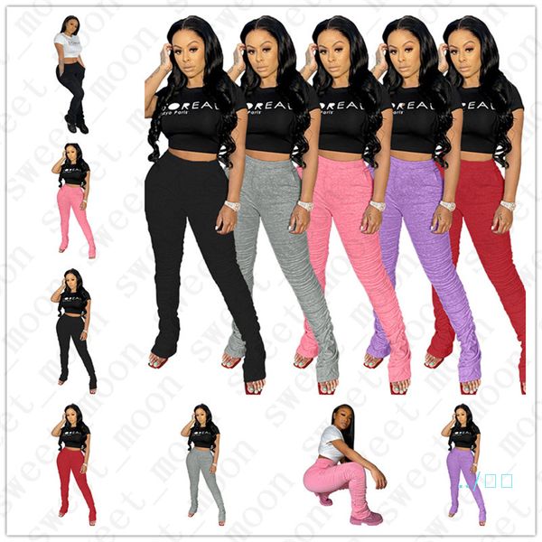 

women solid color pants ladies outfits casual middle-waisted loose pleats pants spring female elastic waist pant with wrinkle cloth d41005, White