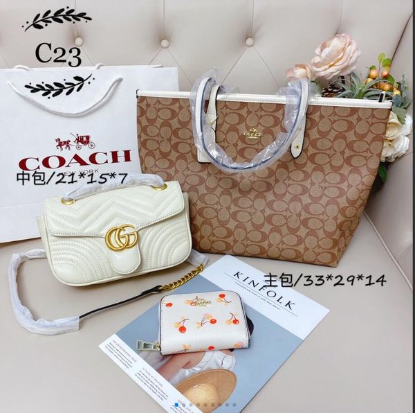 

2020 ladies new women's handbags women's leather three-piece suit ladies exquisite large capacity shoulder bag backpack wallet