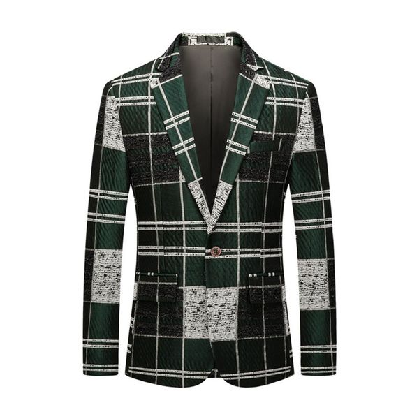 

tide fashion printed floral blazer men one split male red blazer jacket mens blazers casual 4xl 7xl plus size, White;black
