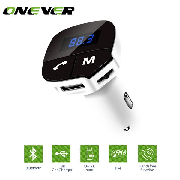 

onever car mp3 audio player bluetooth fm transmitter wireless fm modulator car kit handslcd display usb charger for phone