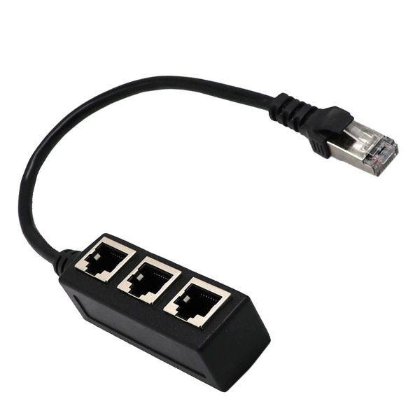 

rj45 1 to 3 port ethernet lan network cable splitter 3ways extender adapter