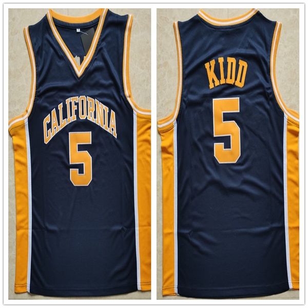

ncaa mens калифорния золотой медведь # 5 jason kidd college basketball джерси vintage dark navy джейсон кидд рубашки университет прошитой, Black