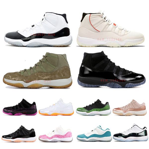 

11 11s basketball shoes concord platinum tint cap and gown olive mens women designer nakeskin jordan retros 5.5-13