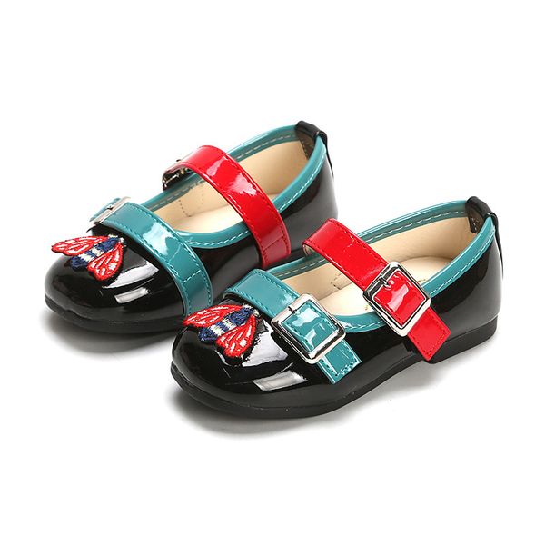 

girl shoes leather children' shoe casual flats sneakers toddler fancy princess luxury shoes bee, Black;grey