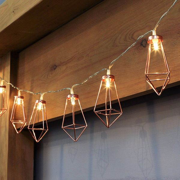 

factory holiday lights 10/20led iron metal diamond fairy led string light for home garland christmas decoration lantern string