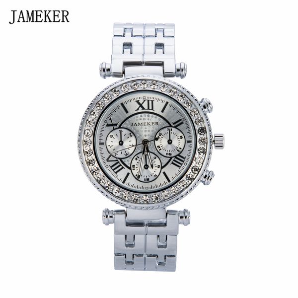 

jameker new famous luxury brand geneva elegant design 2019 diamond silver ladies wrist watches for women quartz clock hours, Slivery;brown