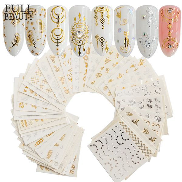 

30 sheet nail sticker optional decal sticker nail deco manicure art stickers set gel uv nails sequins 6.3 x 5.4cm, Black
