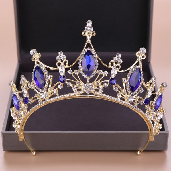 

Ювелирные изделия Золото Женщины волос синий Кристалл Rhinestone Диадемы Vintage диадемы