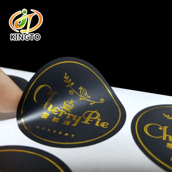 

art paper adhesive sticker with gold stamping
