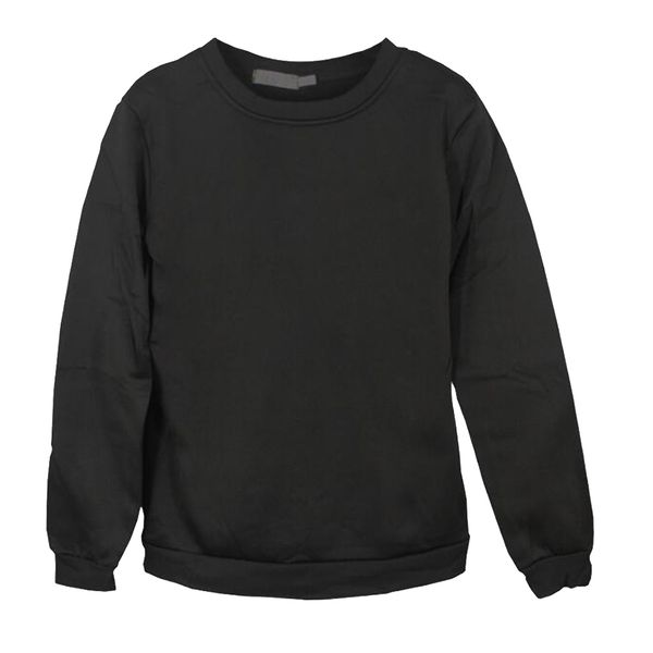 

mens sweatshirt plain fleece sweat pullover crew neck jumper black