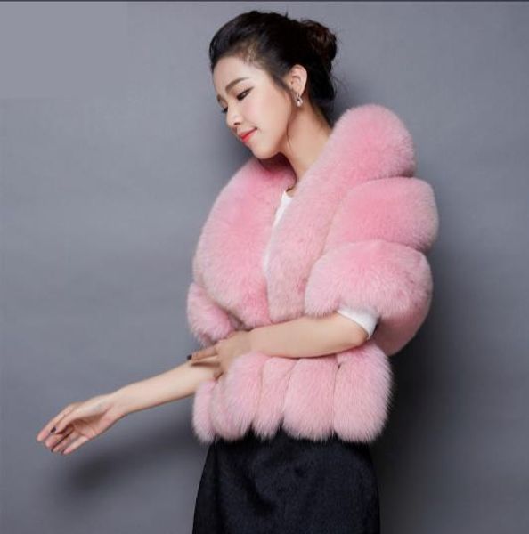 

fluffy 2019 winter women's faux fur coat artificial fur overcoat fluffy jacket femme plus size fake outwear q931, Black