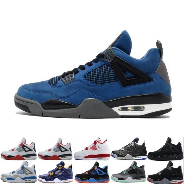 

4 4s чистые деньги баскетбольная обувь кроссовки для мужчин черный белый цемент ра