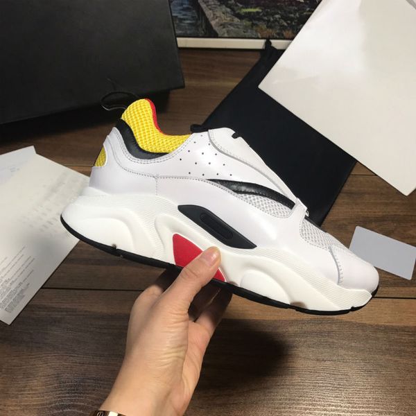 

2019 arrival b22 sneaker in pale pink technical knit gray trainers fashion designer canvas calfskin sneakers women mens casual shoes c20 t07, Black