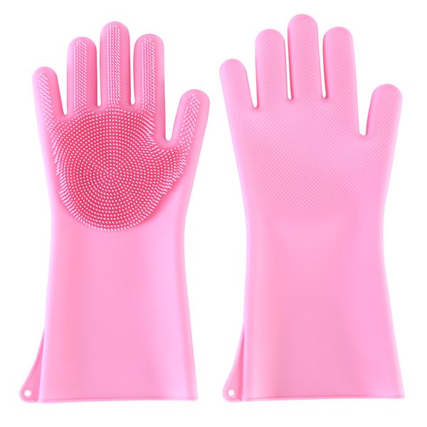 

magic silicone dishwashing gloves dish washing sponge rubber scrubber reusable cleaning brush for kitchen car wash pet care jk2003