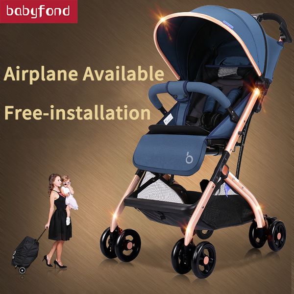 

no need to install a one-button car stroller high landscape can sit reclining light folding cart children trolley stroller