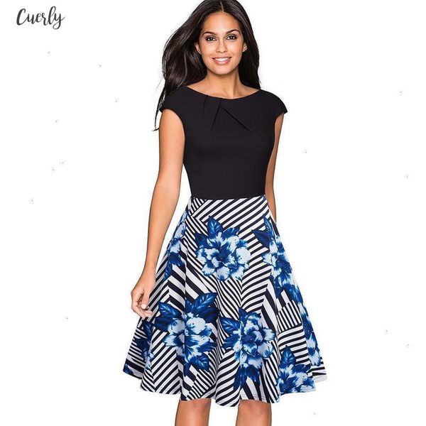 

elegant women solid summer solid color ruched cap sleeve casual wear to work office party fitted skater a line swing dress ea067, Black;gray