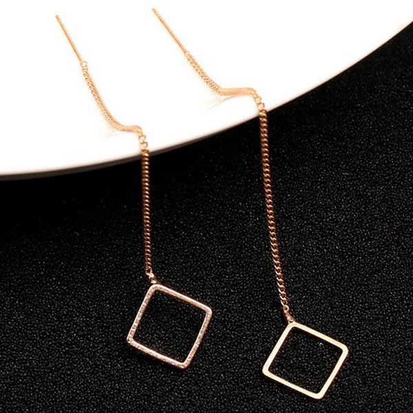 

gold color round circle love heart square long dangle earrings fashion jewelry for women fashion women earrings kq, Silver