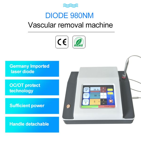 

980nm spider vein removal machine diode laser vascular therapy machine with two years warranty dhl ing, Black