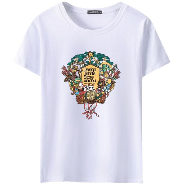 

2019 men's summer clothing t-shirt white t shirt casual cotton cartoon short sleeve tee shirt men brand tee 5xl, White;black