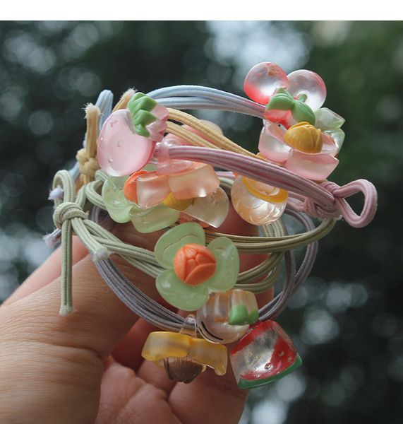 

yellow plastic hair ties elastics hair band assorted colors girl bebe kids titolari di coda di cavallo personalizzati sweet07 ondhk