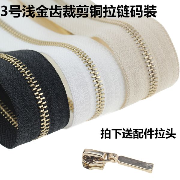 

5m/lot 3# long continuous metal zipper chain with slider pull for bedding box backpack bag pocket diy sewing accessories