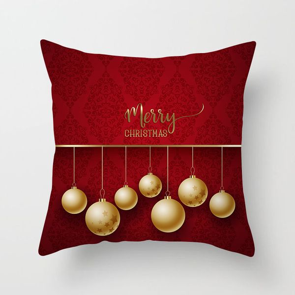 

pillow case red printed cushion cover christmas gift decorative pillow covers for home sofa polyester throw 45*45cm
