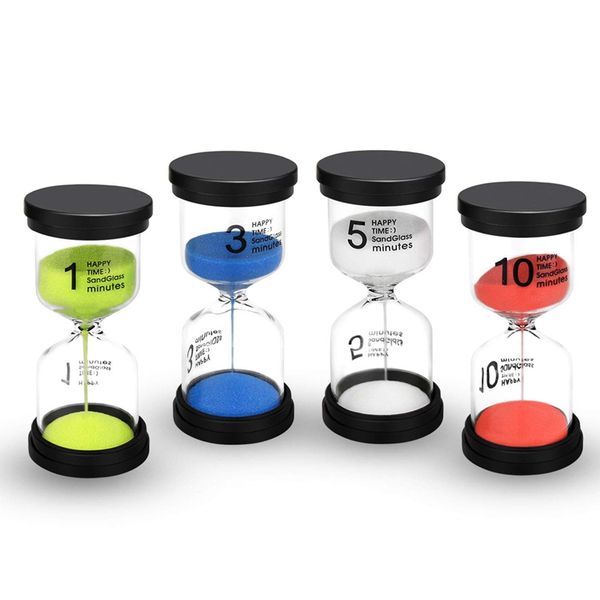 

sand timer, 4 colors hourglass timer 1min / 3mins / 5mins 10mins sandglass timer sand clock for games classroom home office de
