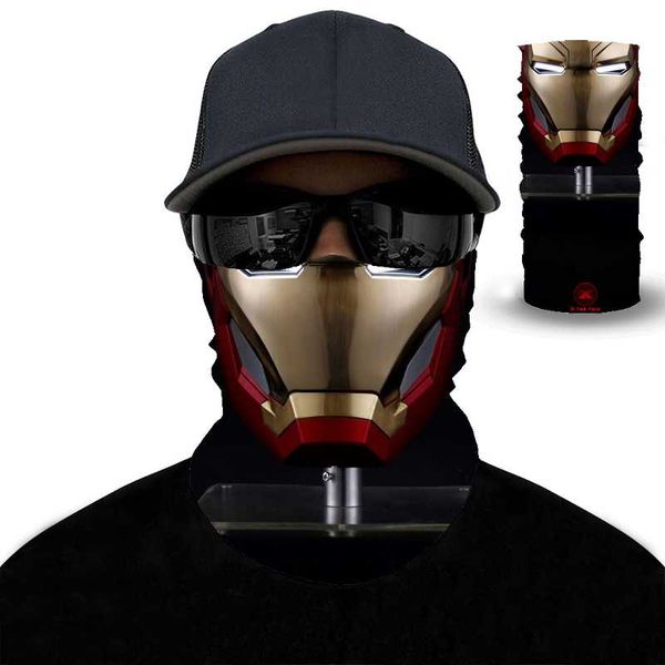 

2020 iron man hiphop hijab multifunctional bandana headband magic face scarf seamless tubular tube ring scarf scarves, Blue;gray