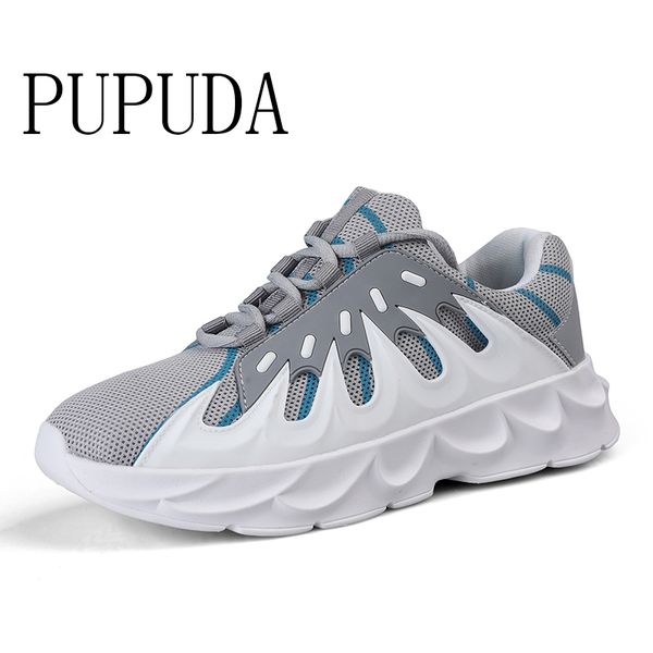 

pupuda fashion sneakers men trend korean mesh casual sport shoes autumn new running shoes men outdoor basketball, Black