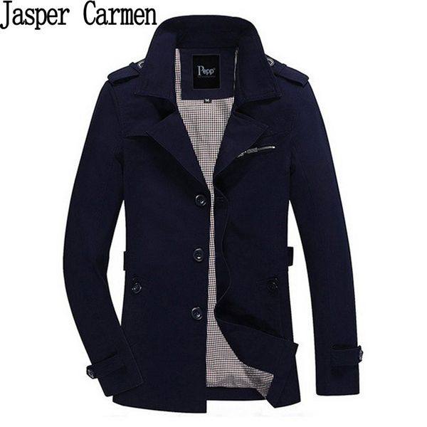 

2017 new fashion man's jacket long sleeved solid slim men's trench coat windbreaker plus size -4xl 4 colors 94z, Tan;black