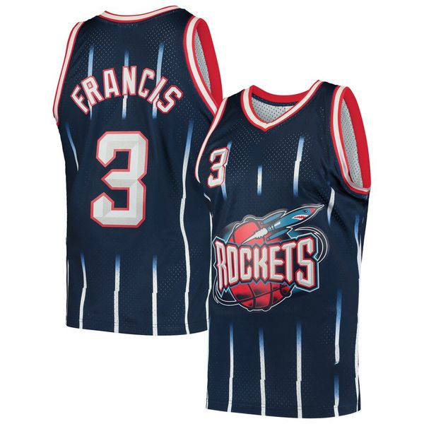 

men houston rockets 3 steve francis mitchell & ness navy 1999-2000 hardwoods classics swingman player jersey, Black;red