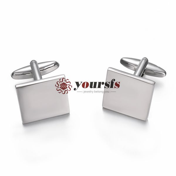 

yoursfs men's cufflinks stainless steel classic square cuff links shirt suit cufflinks father's day gift, Silver