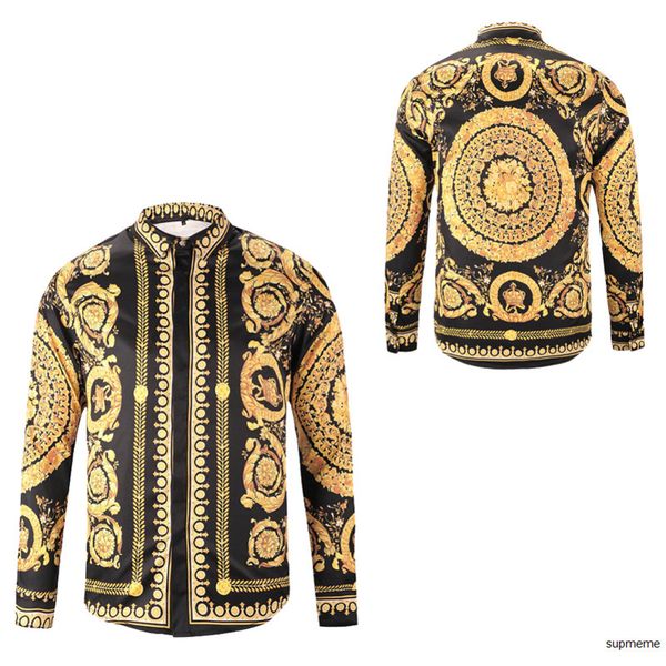 

fashion luxury men's dress shirts mens business designer shirts harajuku casual shirt men long sleeved medusa fancy slim fit shirtsw31y, White;black