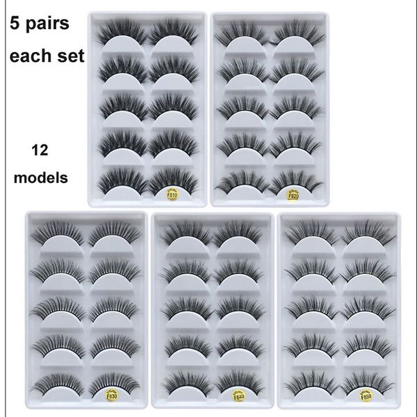 

3d eye lashes thick false eyelashes 5 pairs of false eyelashes eye makeup mink false lashes soft natural 12 models ing