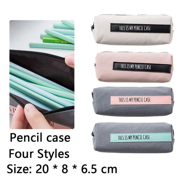 

letter print pencil bag simple canvas pencil bag 20 * 8 * 6.5 cm trousse kawaii student school supplies teacher's day gift
