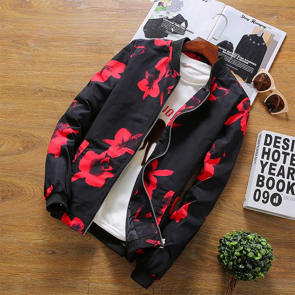 

2017 новая мода марка цветочные куртки мужские одежды цветочный печати baseball куртки мужские пальто плюс размер 3xl 4xl, Black;brown