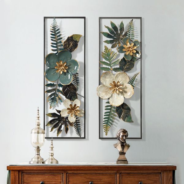 

modern creative wrought iron artificial flower wall sticker hanging accessories crafts decoration home l background mural