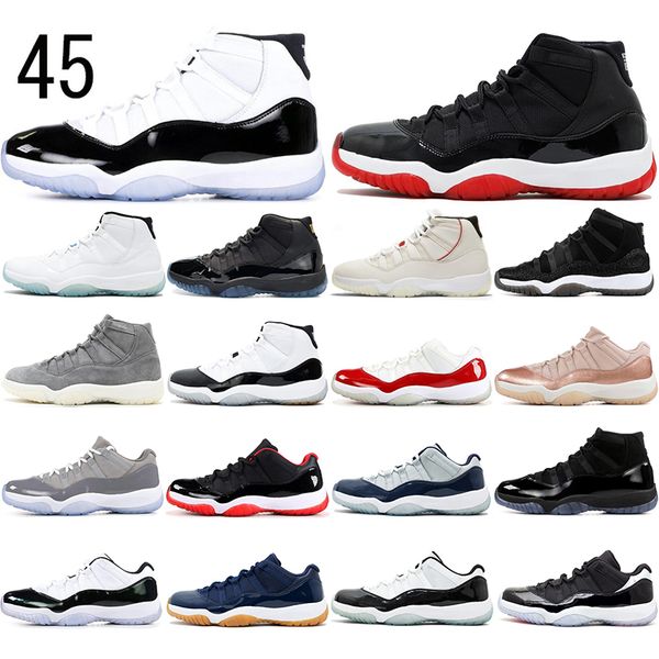

2021 11 11s basketball shoes concord 45 platinum tint cap and gown gamma blue mens women bred gym red trainer sports sneakers 36-47, White;red