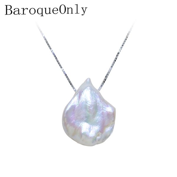 

baroqueonly natural freshwater baroque white pearl necklace, 925 sterling silver pearl jewelry for women gifts pg