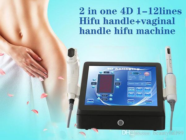 

2019 new arrival 4d 12 lines hifu handle vaginal tightening handle face lift body slimming machine with 7 cartridges